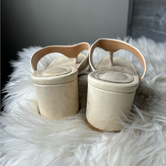 Schutz Nordstrom leather beige camel square toe heels Y2k inspired 8B - Picture 6 of 7